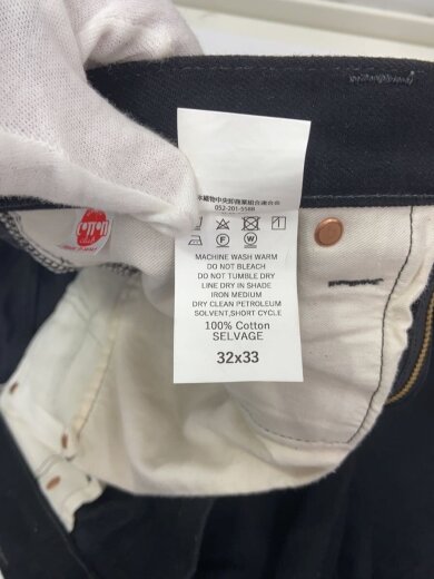 商品画像：COTTON RESEARCH CLUB/Selvage Black/ストレートパンツ/32/コットン/無地 5