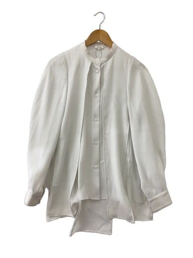 商品画像：長袖ブラウス/38/ポリエステル/WHT/無地/300GS230-0230// 1