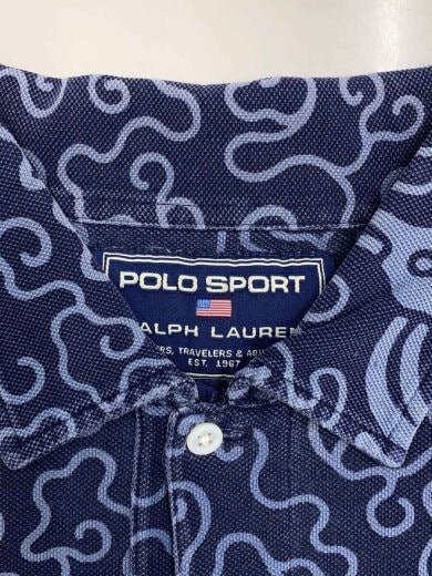 商品画像：ポロシャツ/XL/コットン/NVY/00s/唐草模様 3