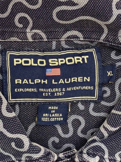 商品画像：ポロシャツ/XL/コットン/NVY/00s/唐草模様 4