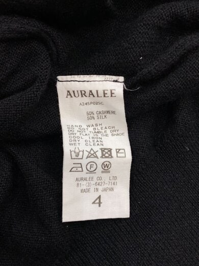 画像：AURALEECASHMER SKIPPER POLO/ニット・セーター(薄手)/4/カシミア/BLK/A24SP02SC4