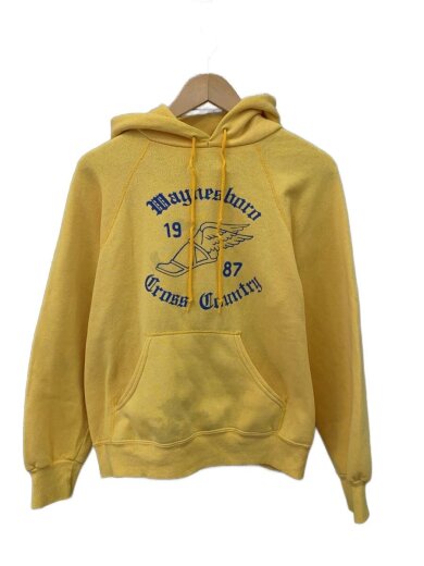 商品画像：80s/フロントプリント/パーカー/M/コットン/YLW 1