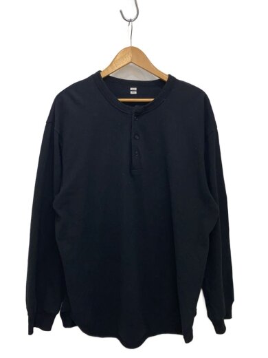 商品画像：ヘンリーネックカットソー/3/コットン/BLK/BHS24F036F25 1