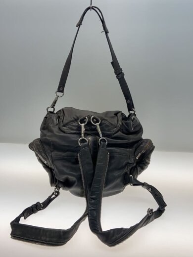 商品画像：3WAY/ショルダー/スリング/ジップデザインリュック/レザー/GRY// 3