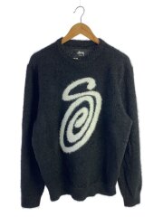 ニット・セーター(厚手)/L/ポリエステル/BLK/swirly s knit