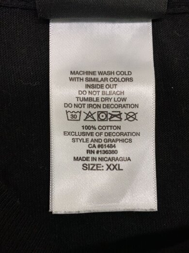 商品画像：Tシャツ/XXL/コットン/BLK 4