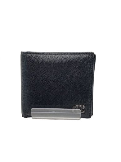商品画像：2つ折り財布/レザー/BLK/無地/メンズ/CJ883// 1