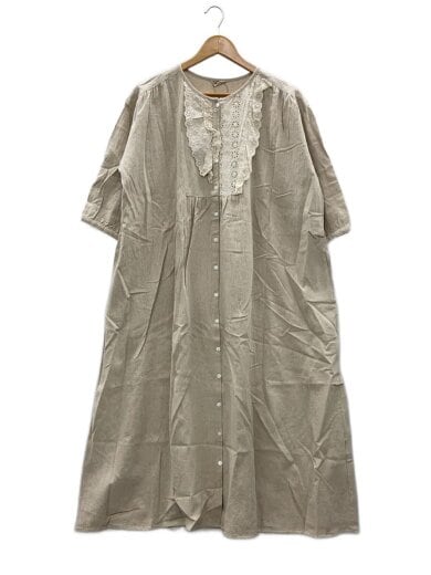 商品画像：長袖ワンピース/FREE/リネン/BEG 1