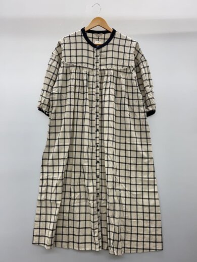 商品画像：半袖ワンピース/FREE/コットン/BEG/チェック 1