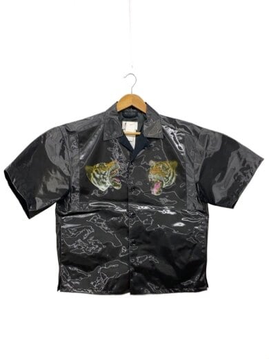 商品画像：3D PRINTED OPEN COLLAR SHIRT/半袖シャツ/M/BLK/19SS01SH55 1