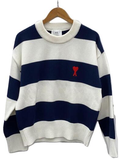 画像：ami alexandre mattiussiセーター(厚手)/--/コットン/NVY/ボーダー/UKS009.0161