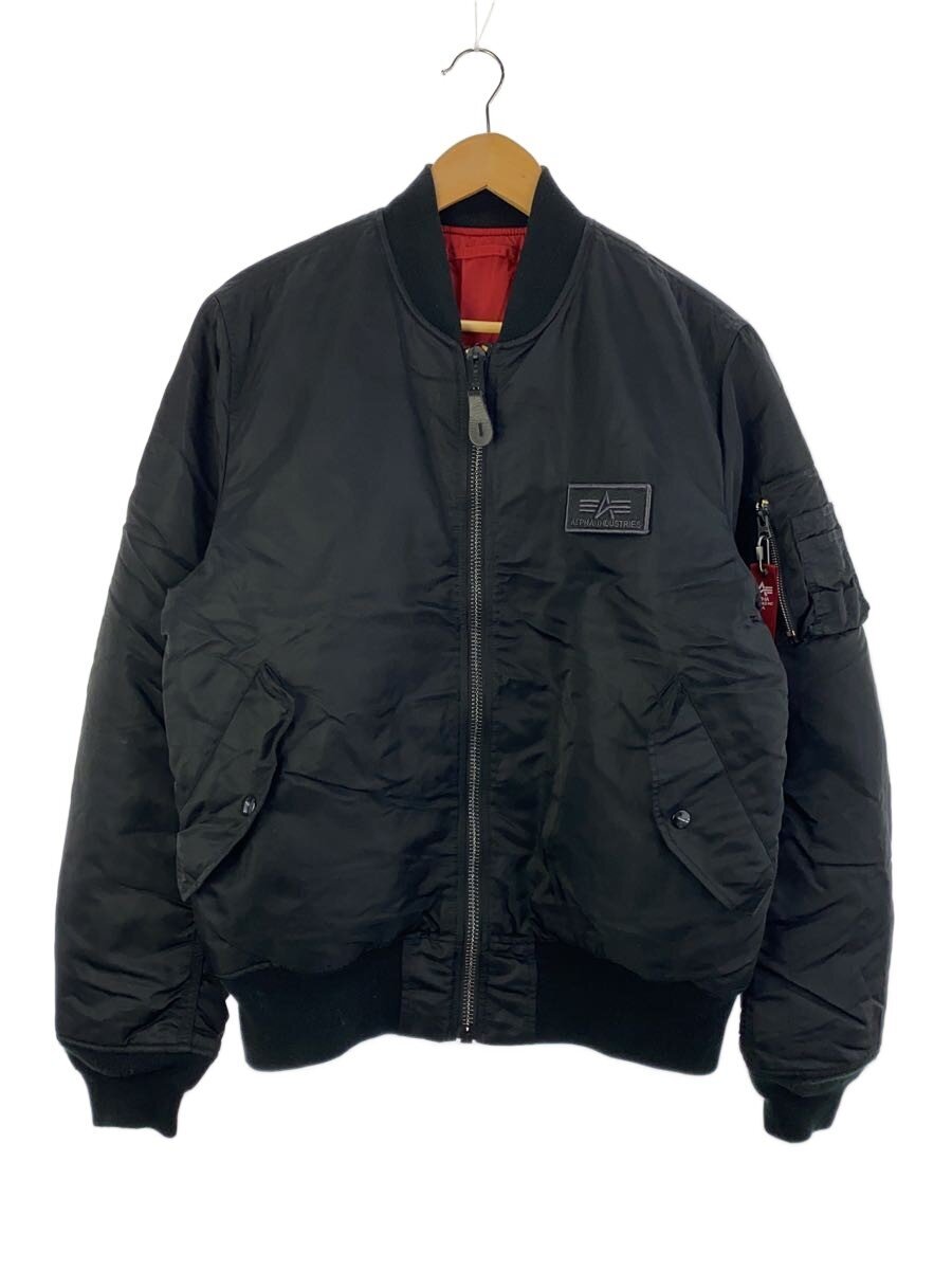 ALPHA INDUSTRIES / FLYING-A バックエンブレムMA-1/XL/ナイロン/BLK/無地/TA0199-001