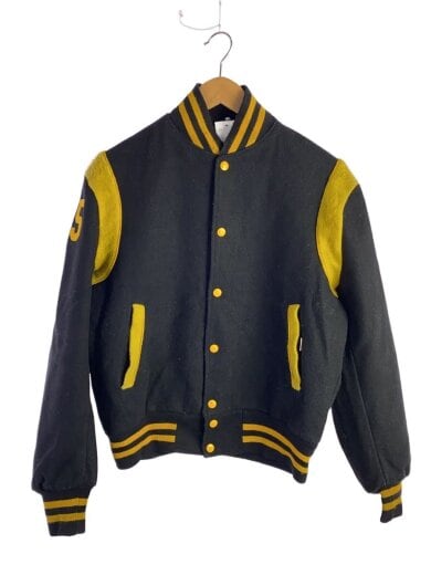 商品画像：60S/リバーシブル/スタジャン/チェーン刺繍/ウール/BLK 1