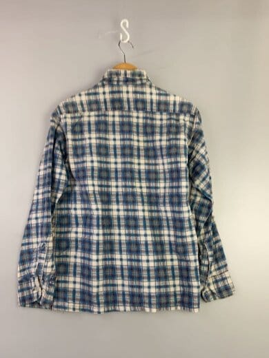 商品画像：60S/プリントネル/オープンカラー/長袖シャツ/S/--/BLU/チェック 2