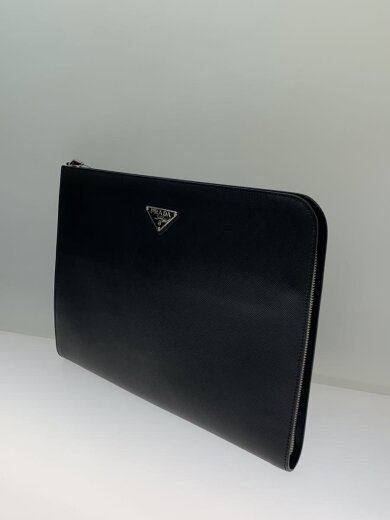 商品画像：トライアングルロゴ/サフィアーノ/クラッチバッグ/バッグ/レザー/BLK// 2