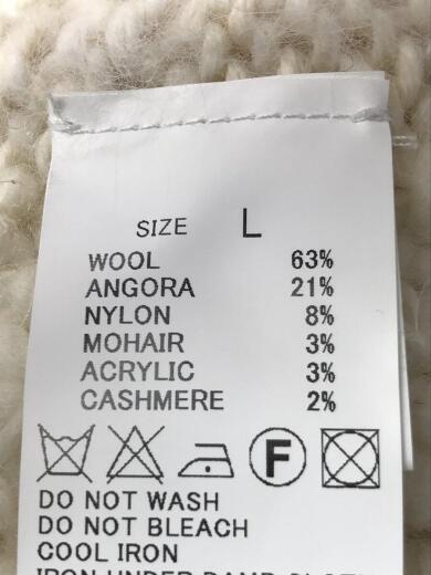 画像：TOMORROWLANDセーター(厚手)/L/ウール/WHT3