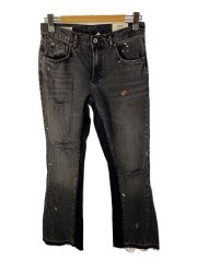 ストレートパンツ/38/コットン/BLK/FLARE