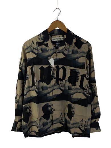 商品画像：23AW/×2PAC/長袖シャツ/S/レーヨン/ベージュ×ブラック/総柄 1