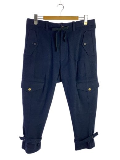 商品画像：22AW/WOOL BEAVER HEM BELT MILITARY PANTS/3/ウール/ネイビー 1