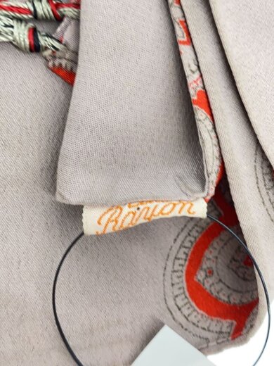 商品画像：40s/フローラルアラベスク模様/スカーフ/シルク/レッド/総柄/メンズ 2