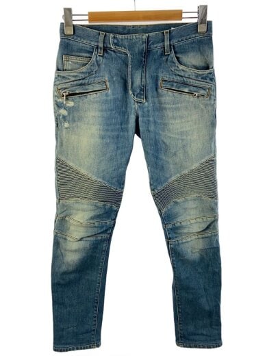 商品画像：17SS/ダメージ加工/蛇腹バイカーデニムパンツ/28/コットン/IDG/S7H9551TO14E 1