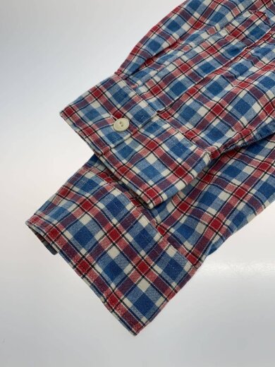 商品画像：オープンカラーシャツ/長袖シャツ/L/コットン/ブルー×レッド/チェック 5