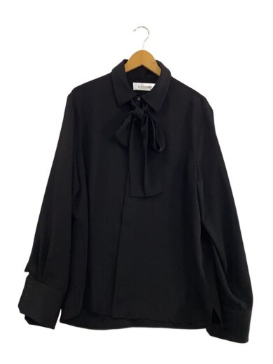 商品画像：24AW/Double Satin Bowtie Shirt/長袖シャツ/2/BLK/24-AW-023B// 1