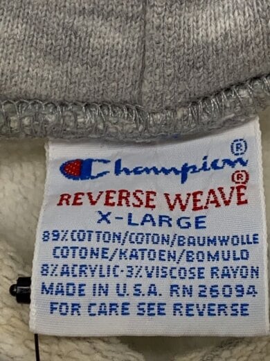 商品画像：90s/刺繍タグ/REVERSE WEAVE/USA製/襤褸/目有/パーカー/XL/コットン/グレー// 3