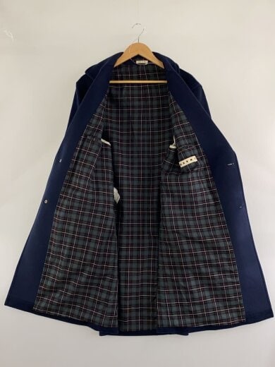 商品画像：チェスターコート/48/ウール/ネイビー/TUMU0019UOUTW913/裏地チェック 3