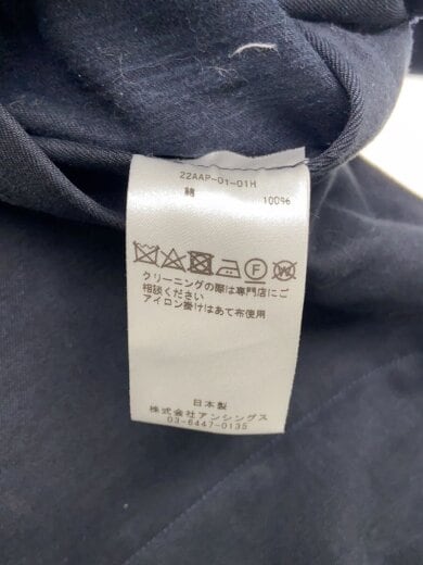 商品画像：22AW/Motorcycle Half Coat/チェスターコート/1/コットン/ネイビー/22AAP-01-01H// 5