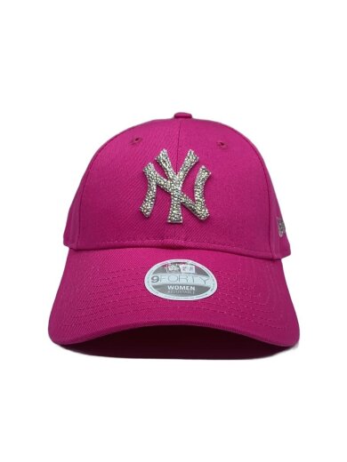商品画像：ヤンキース/9FORTY/スワロフスキー/キャップ/コットン/PNK/レディース 1