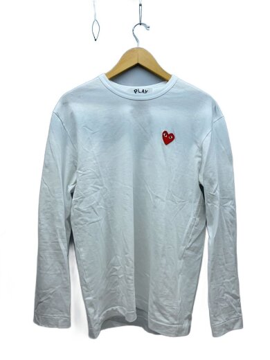 商品画像：長袖Tシャツ/L/コットン/WHT/無地/AX-T118 1