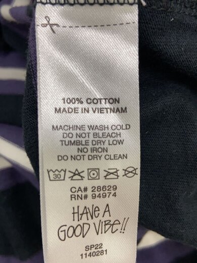 商品画像：Tシャツ/M/コットン/BLK/ストライプ/1140281 4