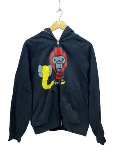 商品画像：ジップパーカー/M/コットン/BLK 1