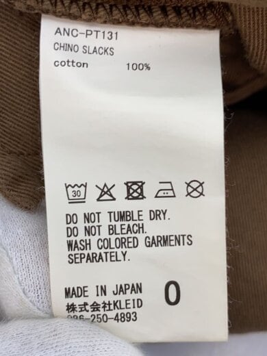商品画像：26AW/CHINO SLACKS/スラックスパンツ/0/コットン/CML/無地/ANC-PT131 5