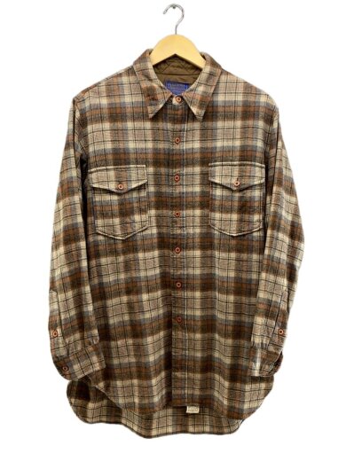 商品画像：70s/USA製/ウールチェックシャツ/バージンウール100/長袖シャツ/17/ウール/BRW/チェック 1