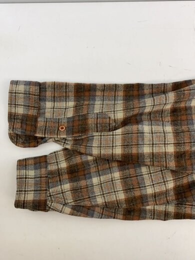 商品画像：70s/USA製/ウールチェックシャツ/バージンウール100/長袖シャツ/17/ウール/BRW/チェック 5