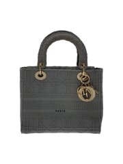 LADY D-LITEミディアム/ハンドバッグ/キャンバス/GRY/M0565OREY