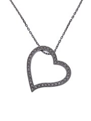 オープンハート/ネックレス/スワロフスキー/SLV