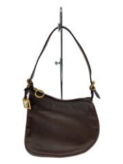 ワンショルダーバッグ/レザー/BRW/無地/FF金具