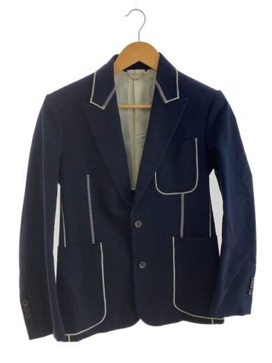 商品画像：ステッチデザイン2Bブレザーテーラードジャケット/46/コットン/NVY/HBJ70EAYG 1
