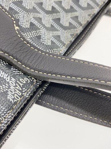 商品画像：サックヴォルテール/コバ割れ・シミ有/ショルダー欠品/トートバッグ/PVC/GRY/総柄// 9