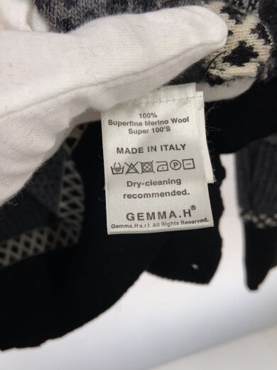 商品画像：スカルニットカーディガン/M/ウール/BLK/黒/総柄 4