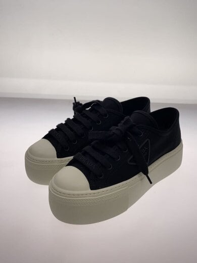 画像：PRADAローカットスニーカー/36.5/BLK/キャンバス/三角ロゴ/コットンギャバジン/厚底2