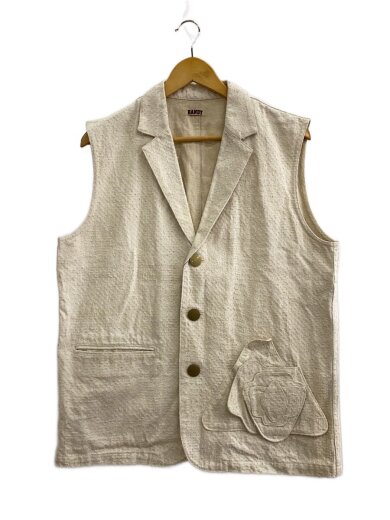 商品画像：22AW/HARLD 3B VEST/AW22-RSH04/ベスト/花/パッチ/テーラード/2/コットン/WHT 1