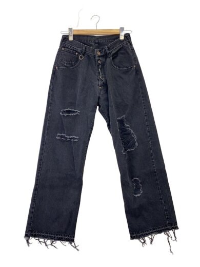 商品画像：Crashed Denim Pants/13ozデニムパンツ/ボトム/ボタンフライ/44/コットン/BLK 1