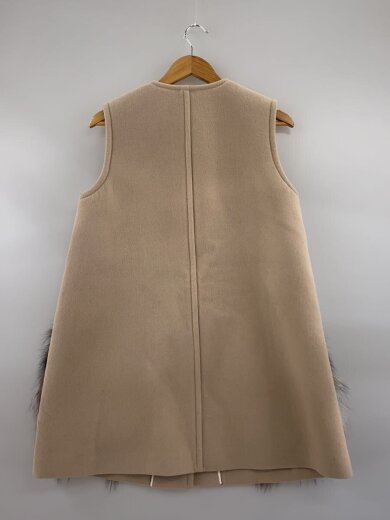 商品画像：18AW/ファー付きウールベスト/ベスト/40/ウール/BEG/FF8572// 2