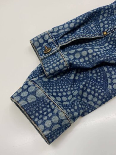 商品画像：23AW/×草間彌生/ドットデニムジャケット/パンプキン/44/コットン/BLU/ロゴ/LV 6