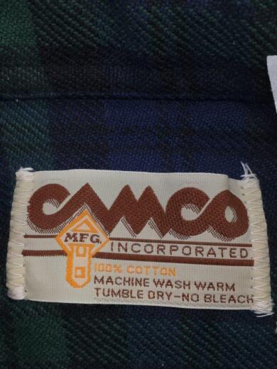 画像：CAMCOネルシャツ/M/コットン/GRN/チェック3