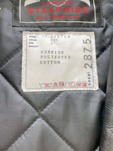 商品画像：22AW/Leather Bluson/ダブルライダースジャケット/4/牛革/BLK// 3